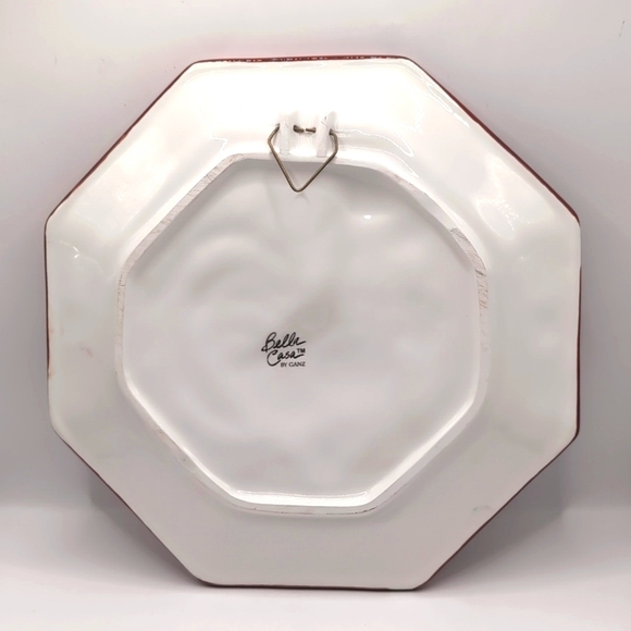 Bella Casa By Ganz Octagonal Rooster Plate With Wall Hanger - Picture 4 of 6